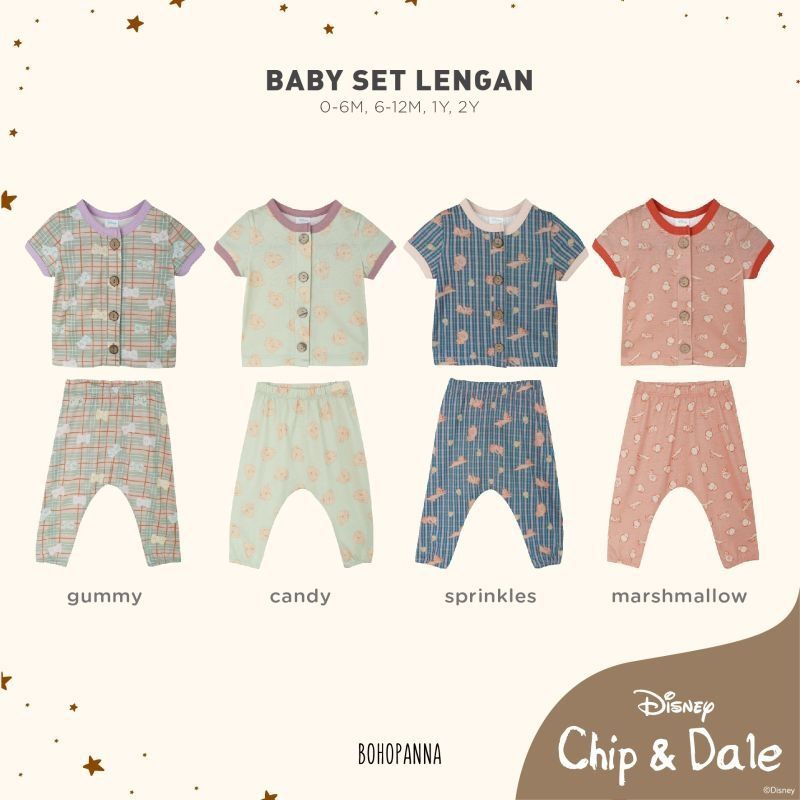 BohoPanna - Baby Set Lengan Print / Boho Panna 0-2th