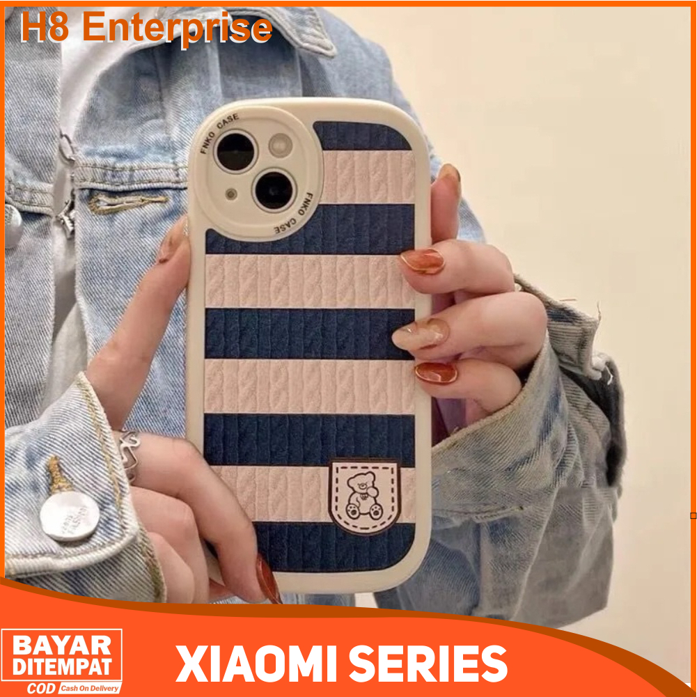 Case Xiaomi 9A Note 7 Note 7 Pro Note 8 Note 10 Note 10S Note 10 5G Poco M3 Pro 5G Poco M5S Poco X3 Pro NFCCasing FNKO Strip Bear Silicon Transparant Premium