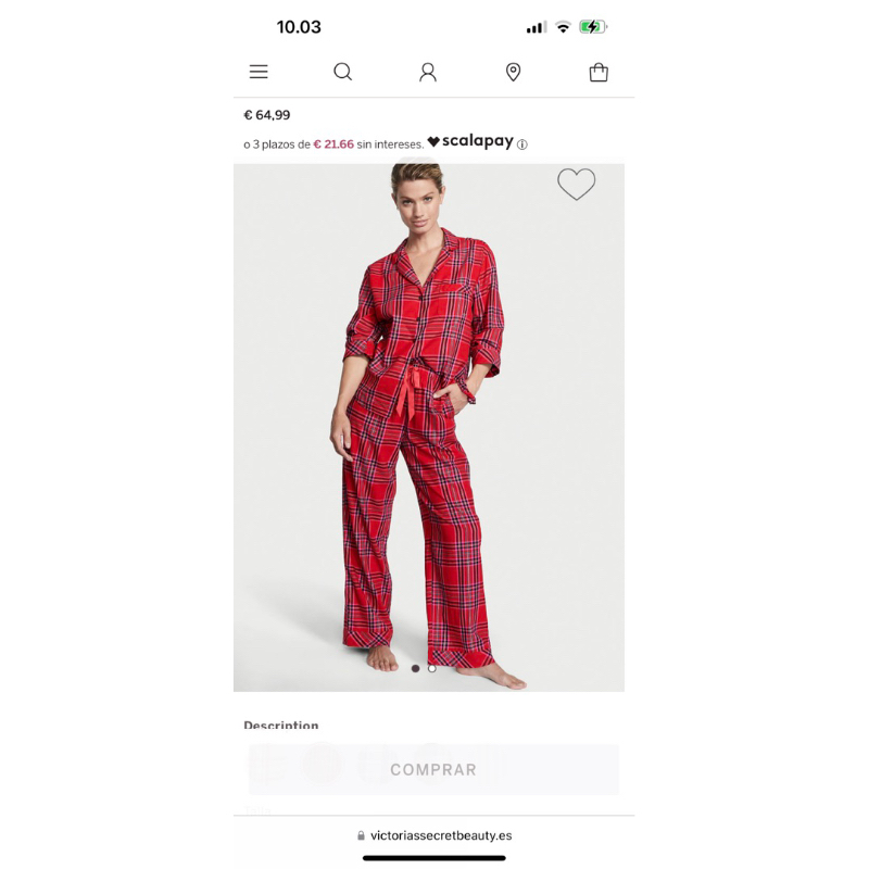 VS One Set Cotton Flanel Pajamas Set