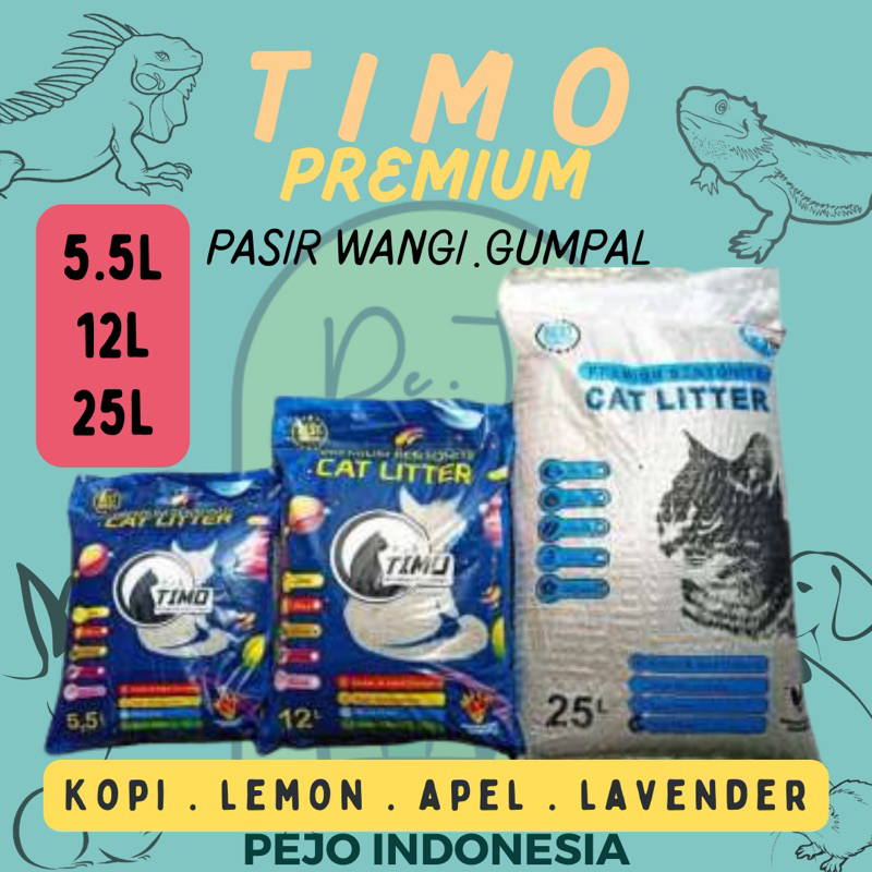 Pasir Gumpal Wangi TIMO 5 LITER / Pasir Kucing