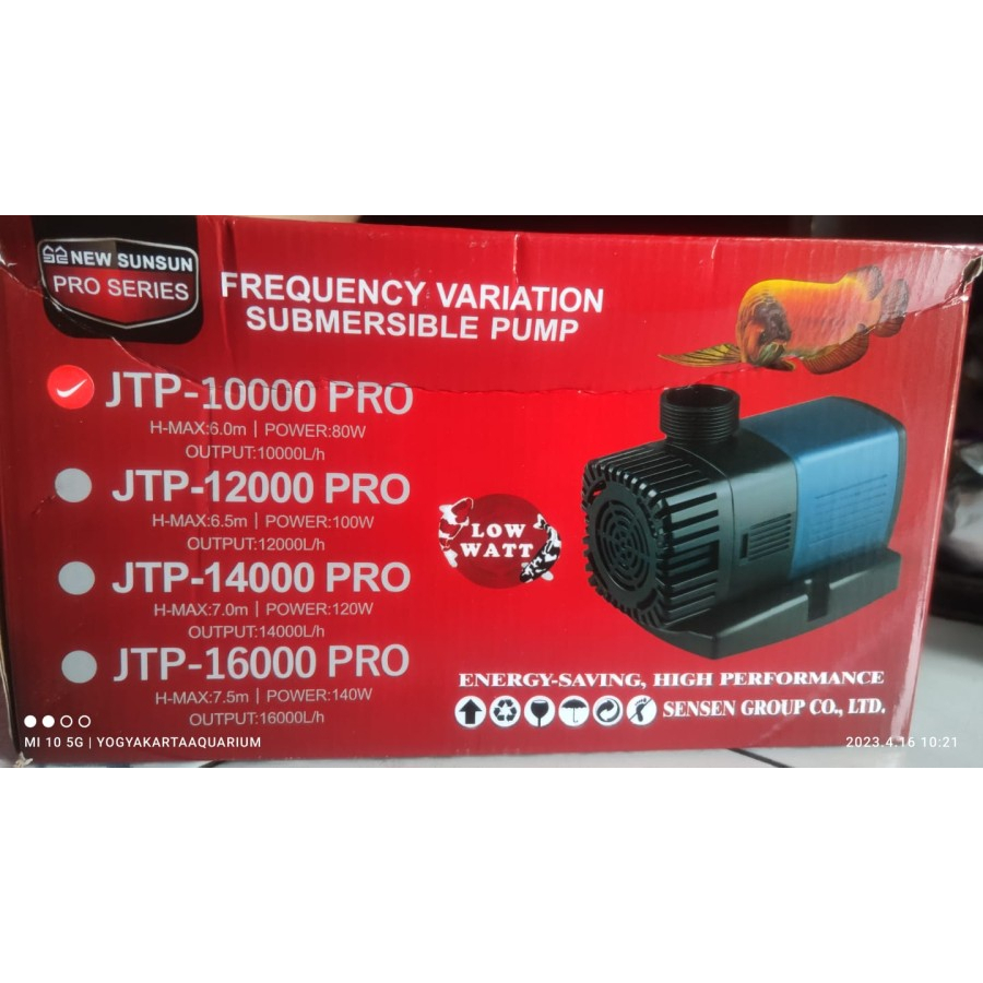 SUNSUN JTP 10000 pompa air celup aquarium dan kolam ikan JTP 10000 PRO ORIGINAL