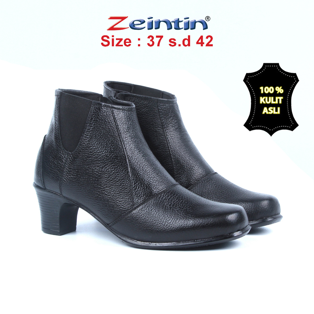 Zeintin - Sepatu Boots Wanita Bahan Kulit Asli Sepatu Boots Formal WanitaSepatu Boot Fashion Wanita Sepatu Kerja Wanita BJ