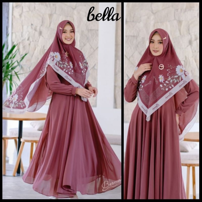 Gamis Cerutty Motif Khimar/Bermerks/Print Ori Bermerks