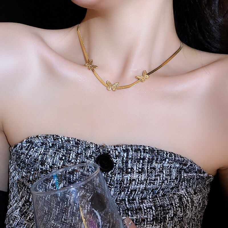 Kalung Titanium Belut Kupu Kupu Korea Elegan Fashion Style Trending