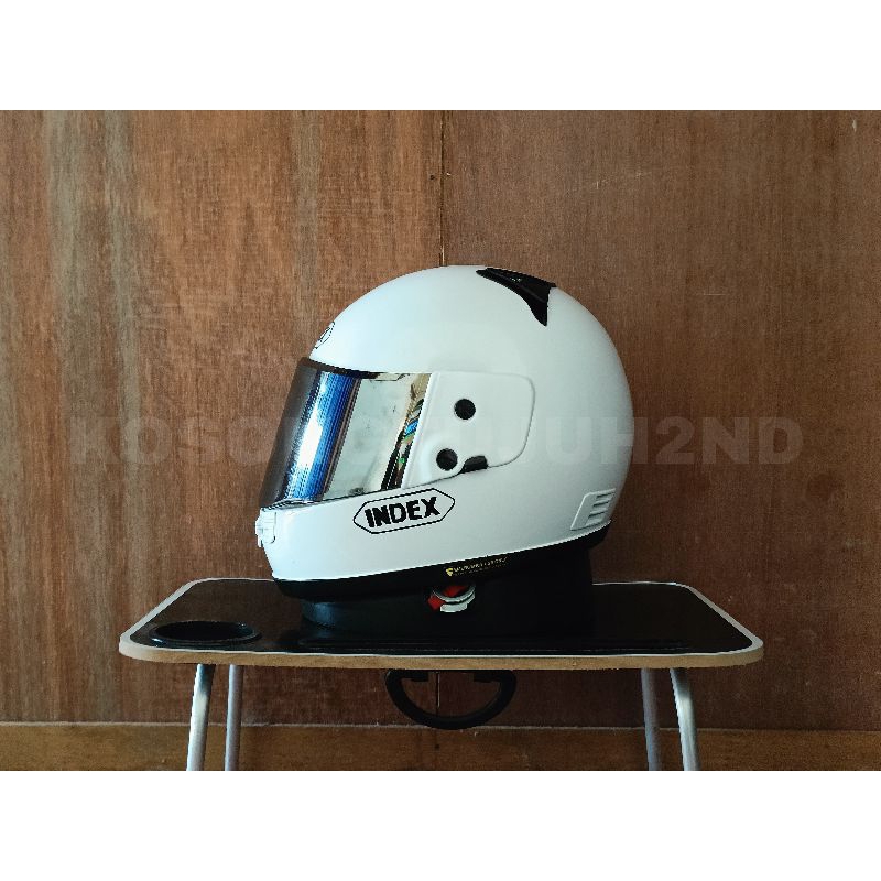 HELM FULL FACE INDEX THAILAND WHITE GLOSSY SIZE M