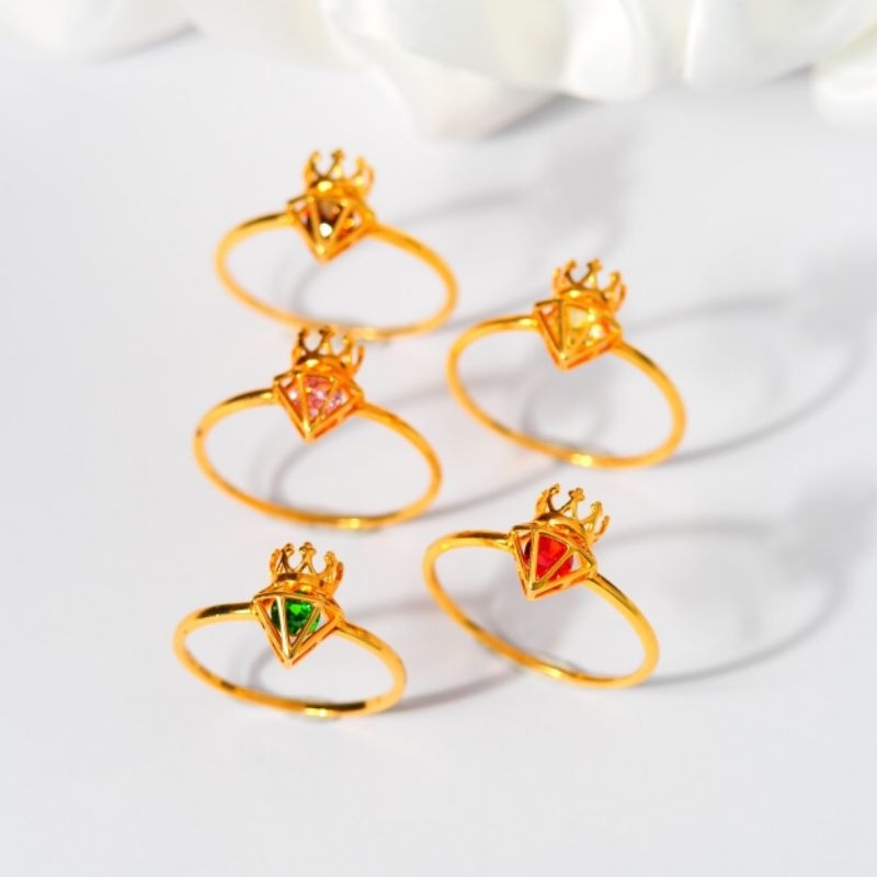 Cincin Emas Birthstone!! New Model! - Toko Emas Gadjah