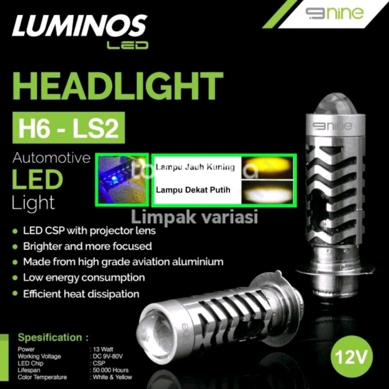 Bohlam led LUMINOS 9 nine h6 H4 Ls2 Ls3 Lampu Led Depan H6 Luminos LS2 Ls3 COB Laser Bebek Matic