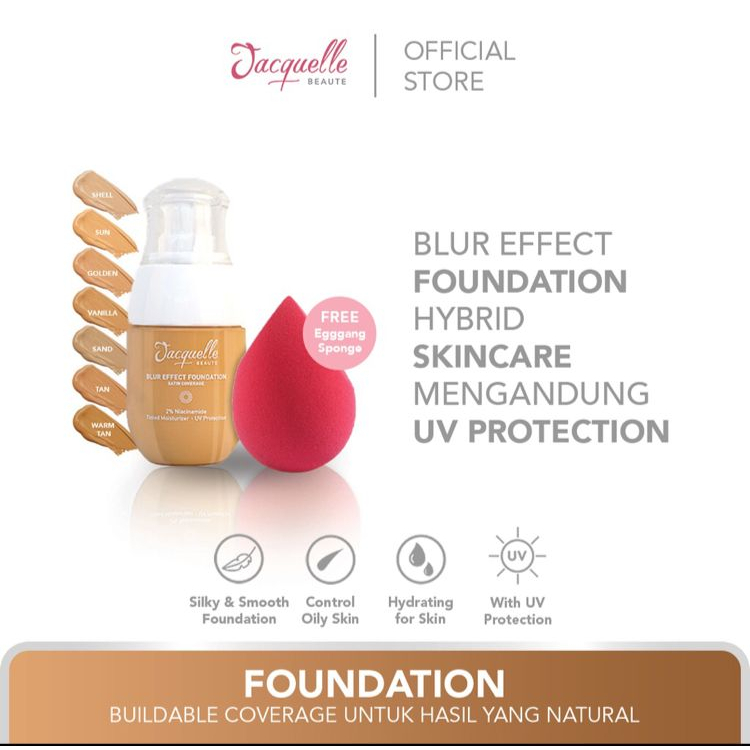 Jacquelle Blur Effect Foundation with Beauty Sponge