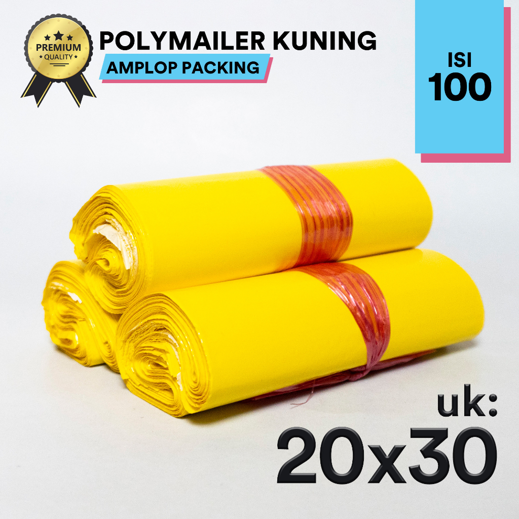 

PLASTIK POLYMAILER KUNING 20X30 100 Pcs AMPLOP PLASTIK PACKING OLSHOP