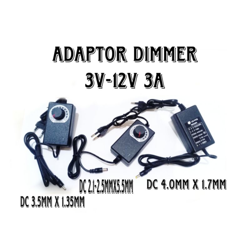adaptor charger dimmer 3v 5v 6v 9v 12V 3A 2A 1A switch switching adjust adjustable kontrol power sup