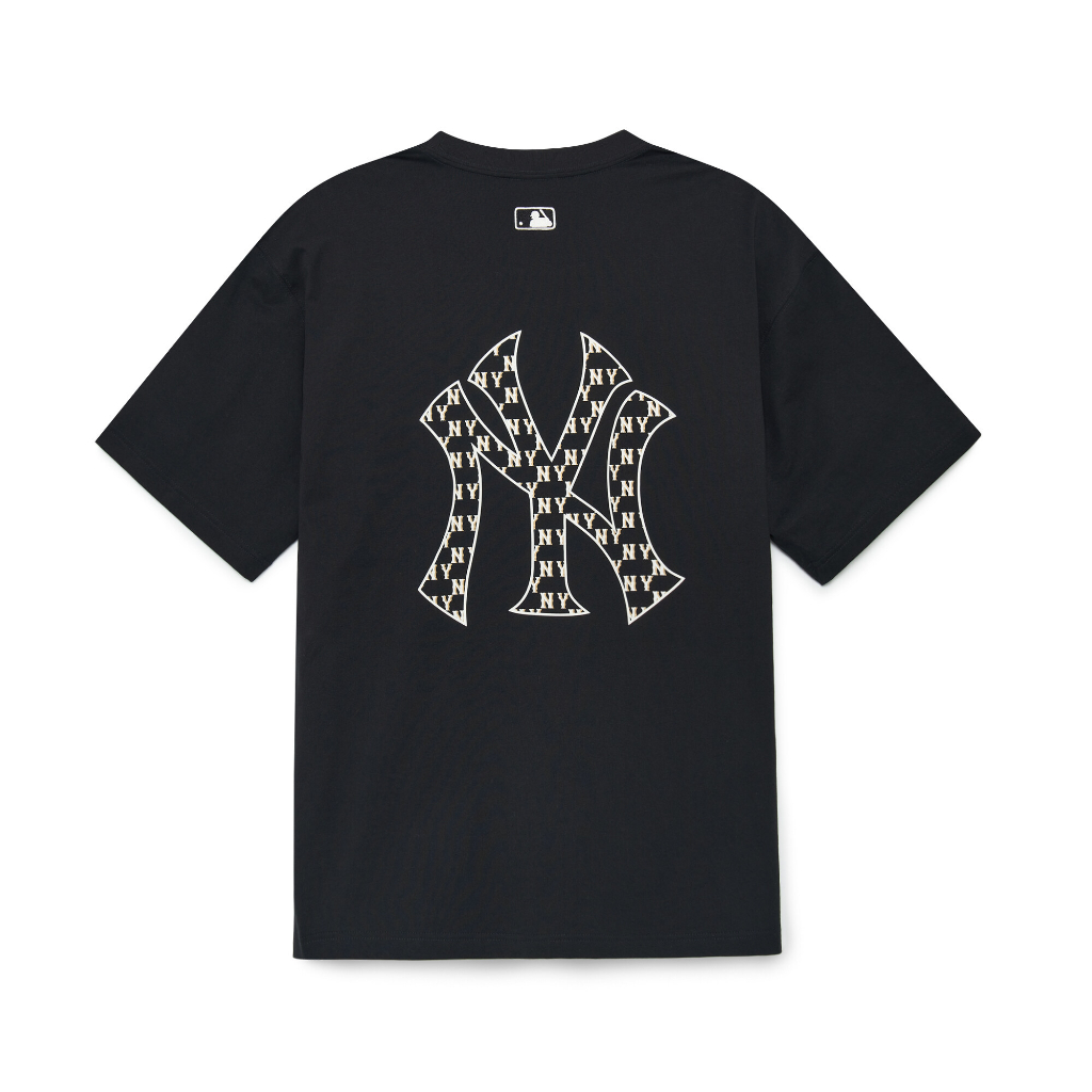 MLB NY Yankees Basic Monogram Big NY Back Logo Tee Black Gold