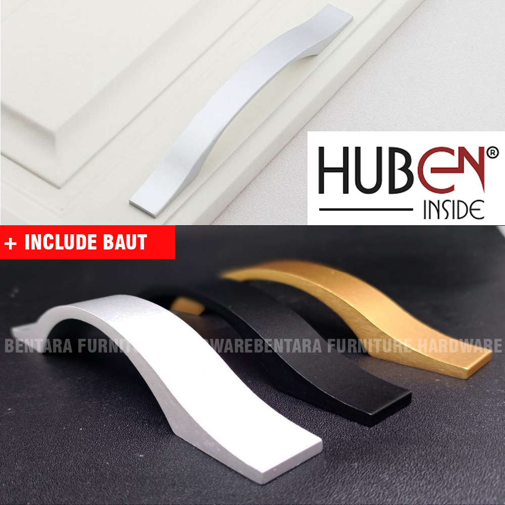 Huben TA-19 160 MM - Tarikan Laci Meja Lemari Kabinet Gagang Pintu  Drawer Handle Aluminium Anodize ( Sekitar 16 - 17 - 18 - 19 - 20 - 21 - 22 - 23 cm )