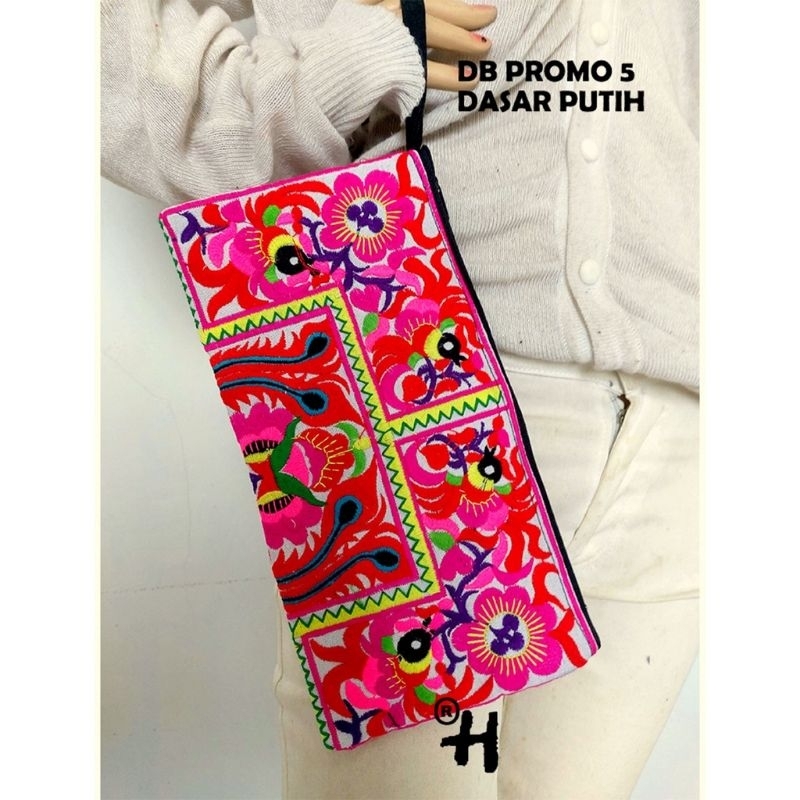 Dompet Pouch Bordir Thailand Oleh-Oleh Souvenir Import Bangkok