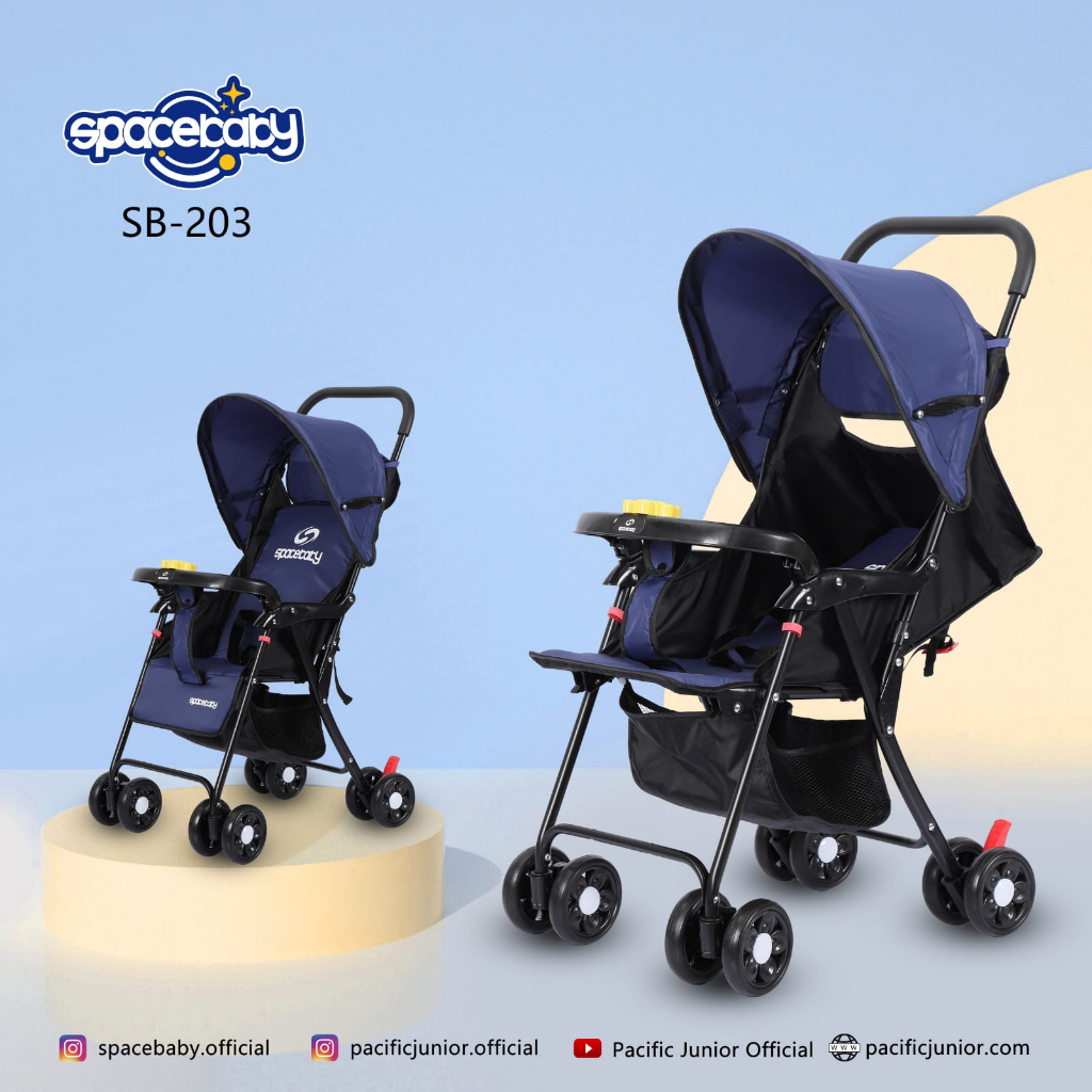 Stroller Balita dan Anak Merk Space Baby SB203 Bisa Dilipat Praktis / Spacebaby 203 kereta dorong bayi