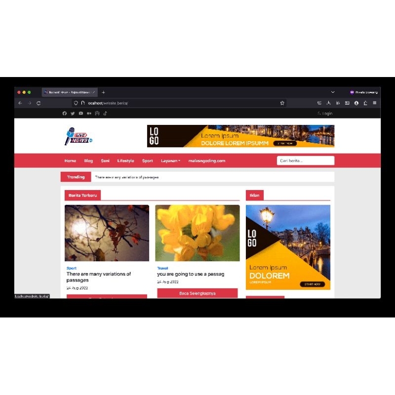 Source Code Website Berita Dengan CodeIgniter

