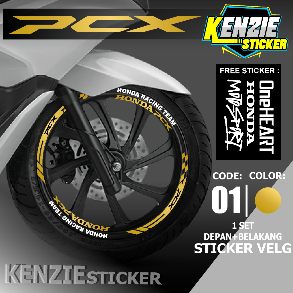 Aksesoris Motor Stiker Cutting Sticker List Velg Honda PCX 160 PCX 150 Lis Pelek Velk Variasi Set De