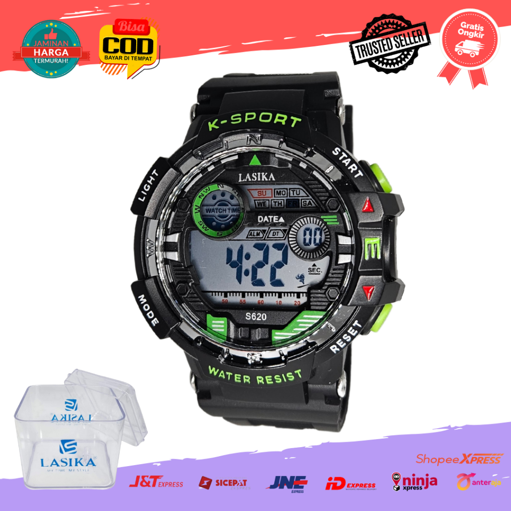 [COD] Jam Tangan Sport Digital Anak Remaja Pria Cowok  Lasika 620 Besar Water Resist Anti Air