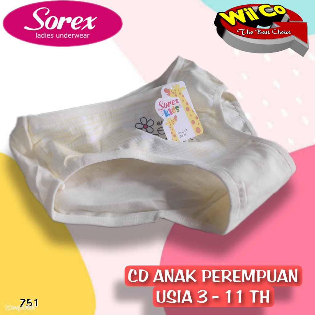 K751 - CELANA DALAM ANAK WANITA SOREX ART 1304 SIZE M - XL HARGA PER 1 PCS