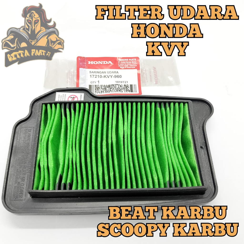 FILTER UDARA HONDA KVY KUALITAS ASLI ORIGINAL HONDA AHM PRESISI DIJAMIN AWET BEAT KARBU SCOOPY KARBU SARINGAN UDARA