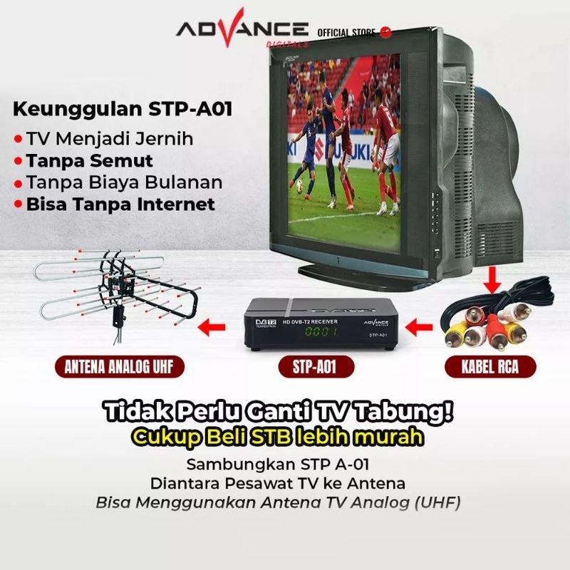 Advance STB Set Top Box TV Digital Receiver DVB-T2 STP A01