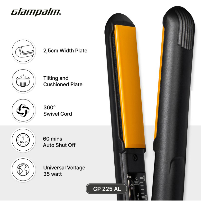 Catokan Glampalm GP225AL Pelurus Rambut / Vibrate Hair Straightener Glam palm