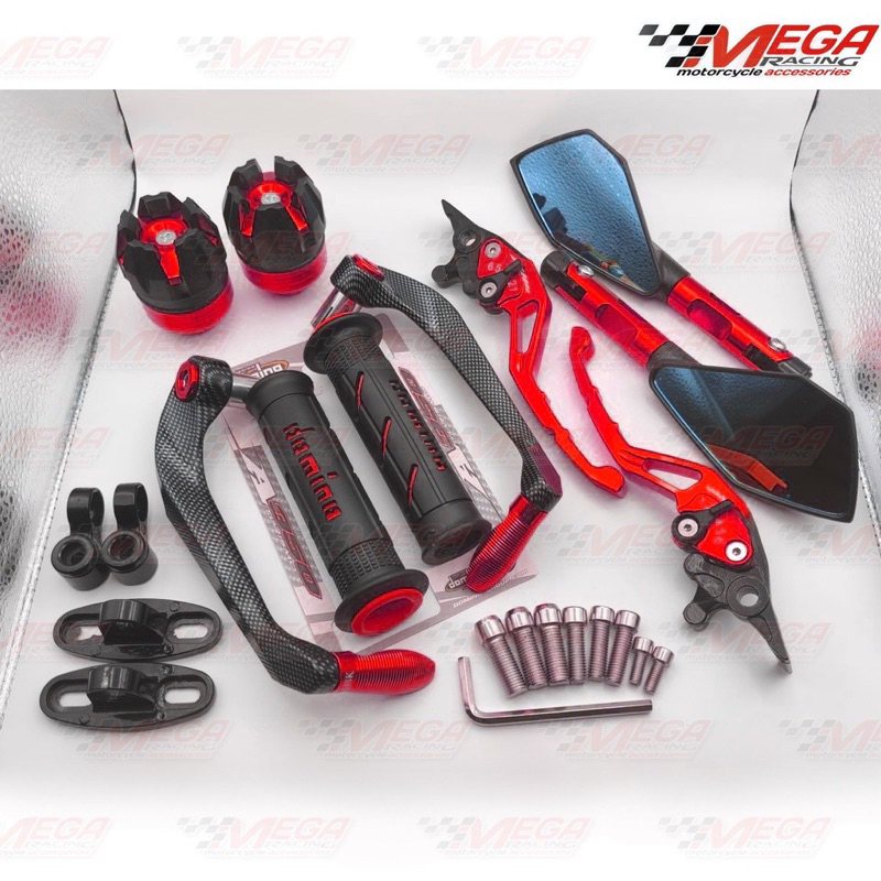 [PAKET 5in1] SPION TOMOK V2 + PROGUARD CARBON SABIT + HANDLE REM CNC + GRIP DOMINO + JALU AS  NMAX,MIO SPORTY,VARIO 125,VARIO 150, 2019 BEAT,VARIO 110,MIO SOUL,MIO LAMA,XEON,TIGER,SATRIA FU,CBR,SONIC,VIXION,GENIO,NON CBS,R15 V3