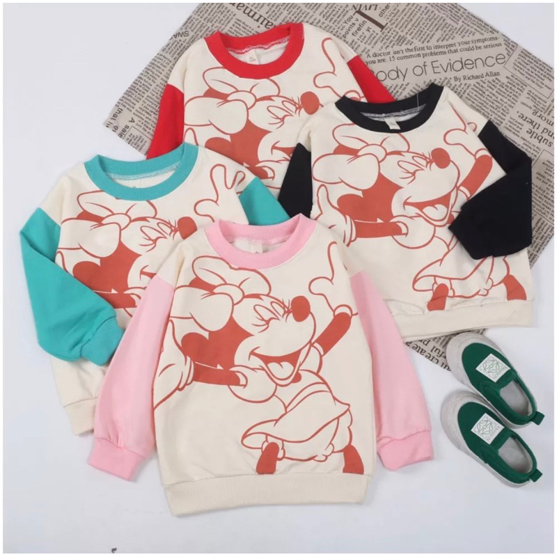 ATASAN SWEATER BABY ANAK IMPORT MICKEY MOUSE SIZE 6 BULAN-4 TAHUN