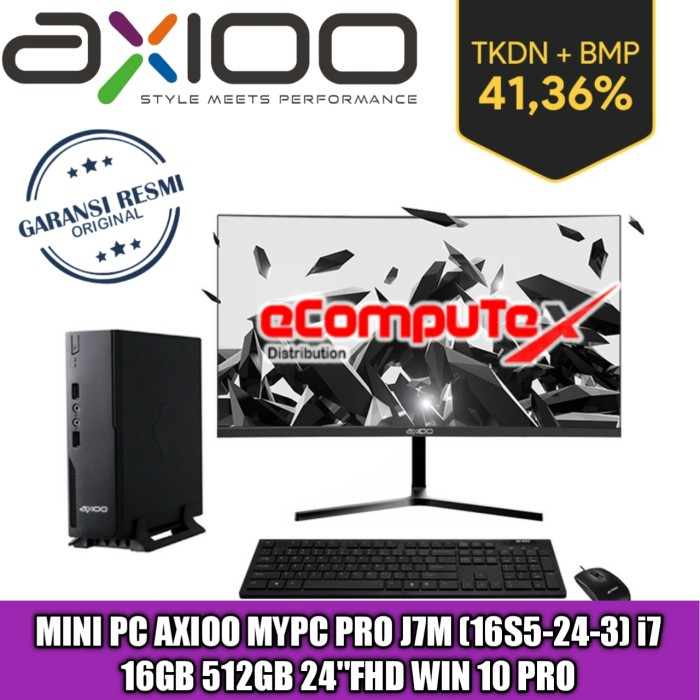 MINI PC AXIOO MYPC PRO J7M (16S5-24-3) i7 16GB 512GB 24&quot;FHD TKDN RESMI