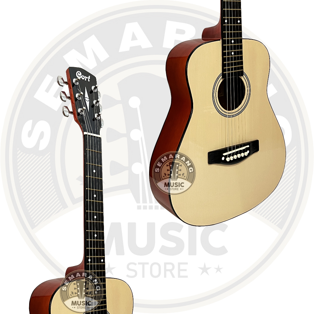 Gitar Akustik ¾  Cort Custom Tanam Besi Gitar 3/4 Cort Custom Termurah Paket Super Komplit