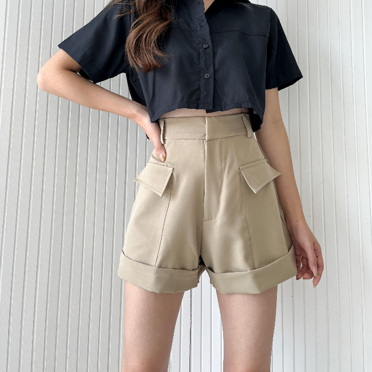 Regi Pocket Shorts / Celana Pendek Wanita / Casual Pants / Korean Style