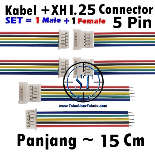 1 Pasang Male-Female Konektor Micro JST 1.25 5 Pin Male Female 1.25mm 5P Conector Kabel Jumper Mini JST-PH 1,25mm