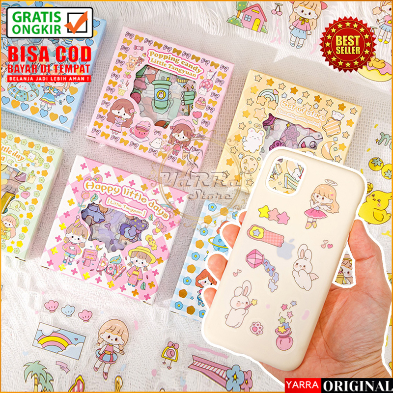 

Sticker Aesthetic Kartun Korea Deco Lucu DIY Diarybook Scrapbook Binder Tumbler Isi 100pcs MX-5012