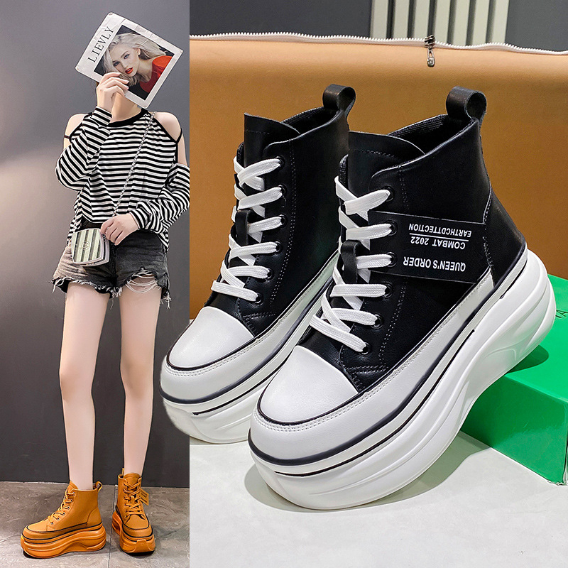 ✅PINKEY P164 Sepatu Sneakers Boots Tinggi Wanita Sneakers Shoes Hak Tebal