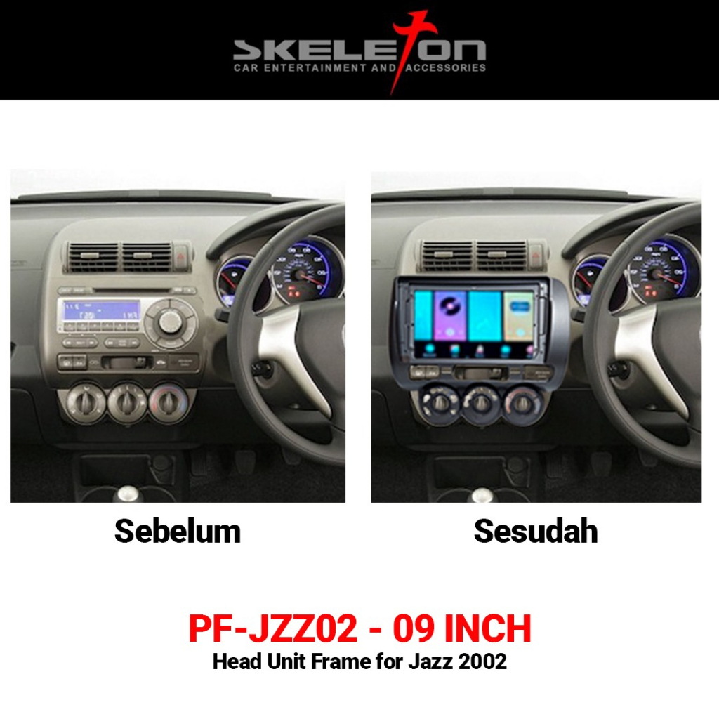 Frame Head Unit 9 Inch MobiL Honda Jazz02-07 Frame Android Skeleton