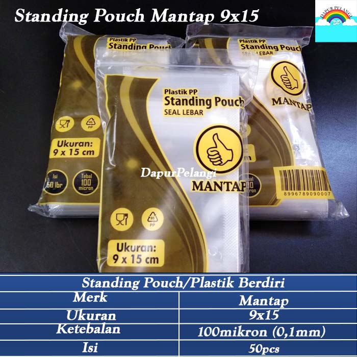 Plastik Berdiri/Plastik Snack/Standing Pouch Mantap 9x15