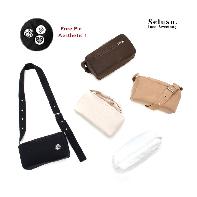 SELUSA ARUNA BAG (FREE PIN AESTHETIC RANDOM) | Tas Wanita Kanvas Premium