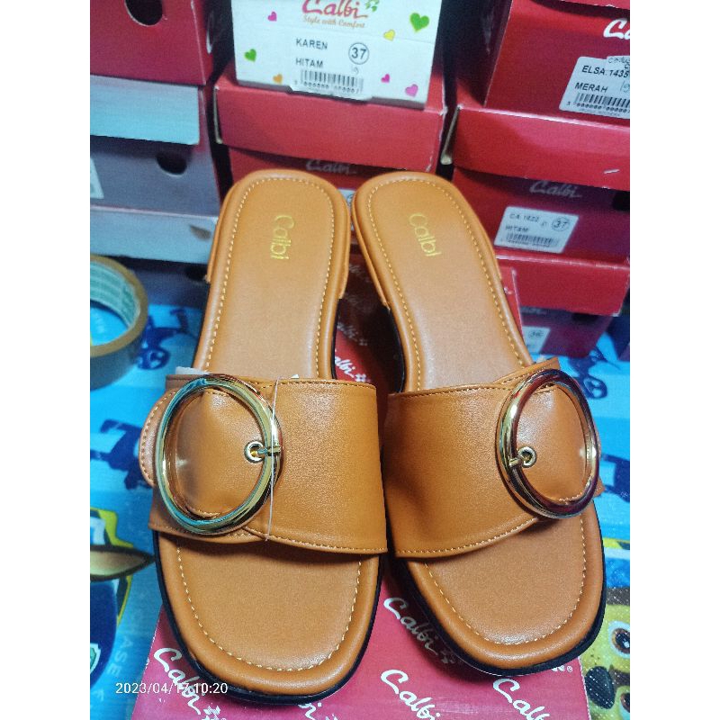 calbi sandal wedges wanita gesper CE.1746