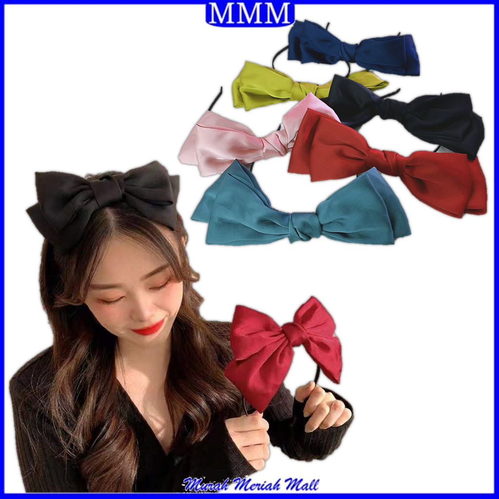MMM Bando Korea Wanita Dewasa Pita Besar Bandana Model Pita Headband Aksesoris Rambut Fashion Kekinian Cantik Import