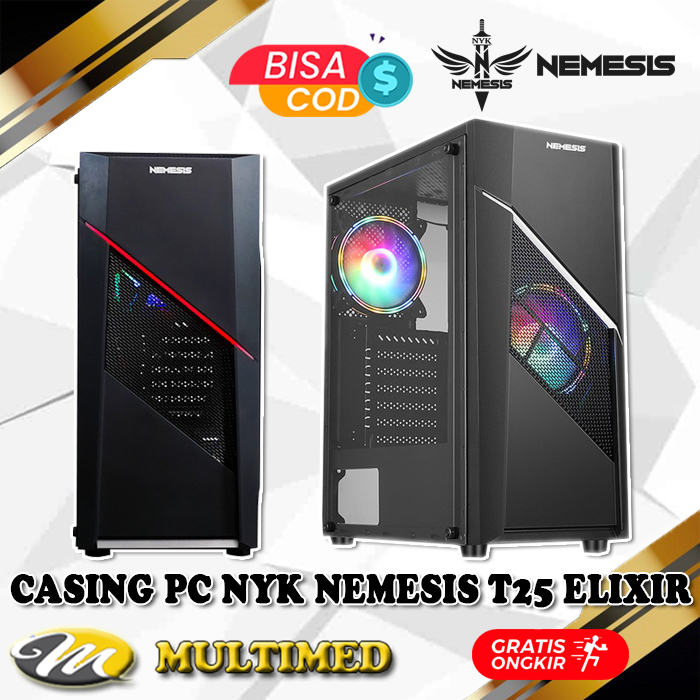 PC CASE / CASING PC GAMING NYK NEMESIS T25 ELIXIR FREE FAN CASE