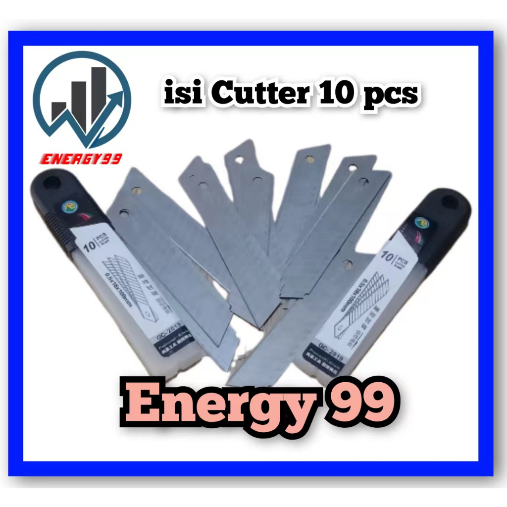 

ISI CUTTER 18MM | REFILL CUTTER 18MM | ISI 10 pisau| IMPORT MURAH