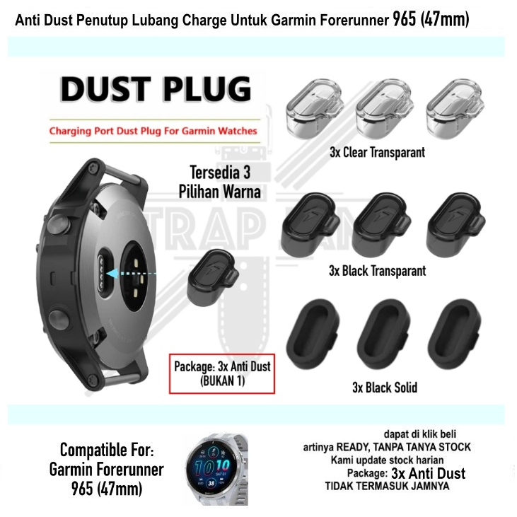 Anti Dust Plug Garmin Forerunner 965 (47mm) - Penutup Lubang Charge Pencegah Debu