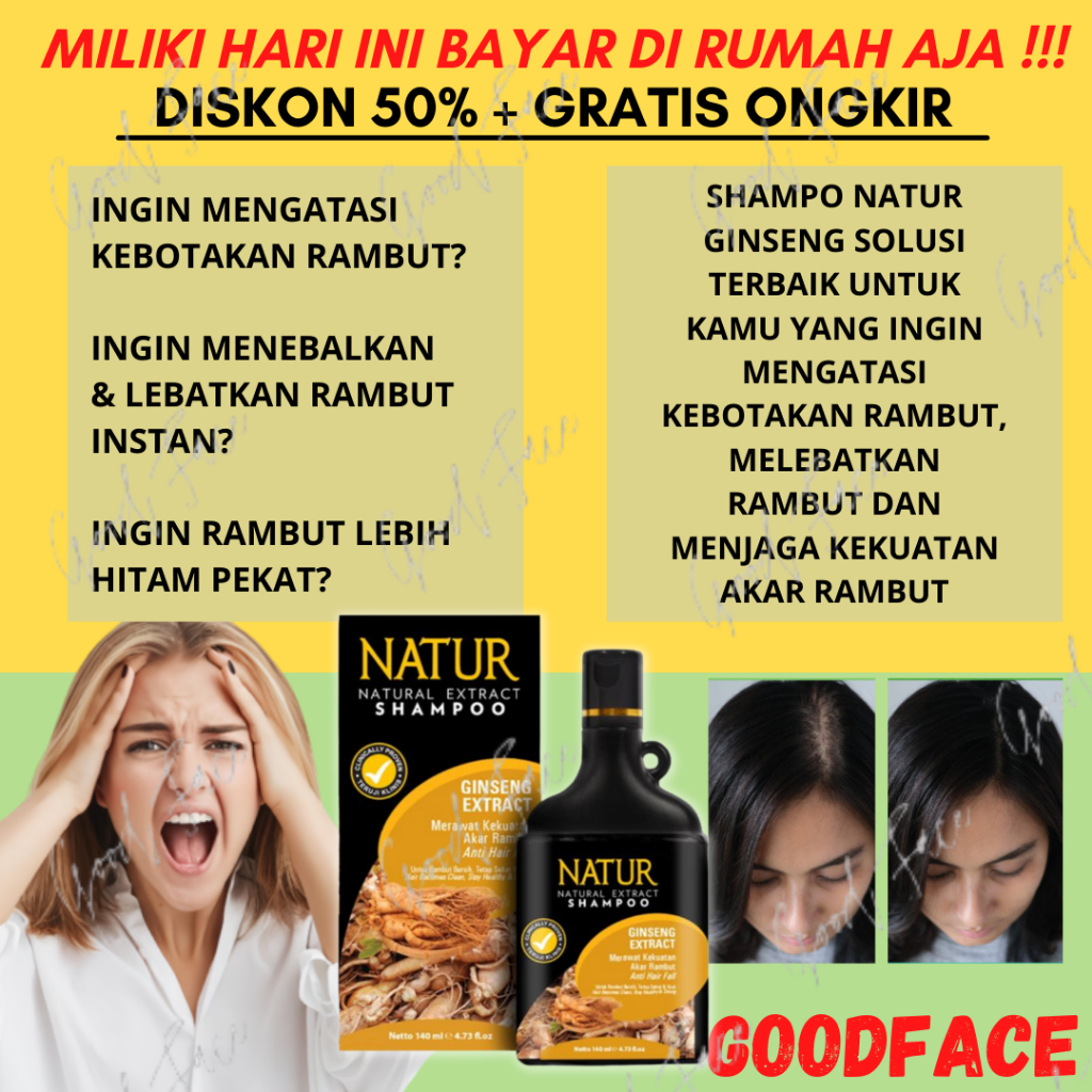 SAMPO ANTI RONTOK KETOMBE NATUR SHAMPOO GINSENG 140ML ORIGINAL BPOM