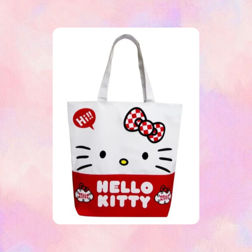 Tas Wanita Tote Bag Kekinian Motif Karakter Hello Kitty