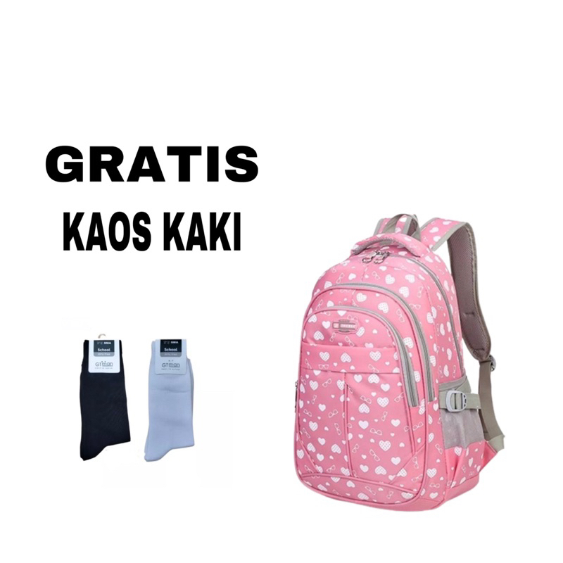 RASTA_BAGS17 - Tas Ransel Sekolah Anak Perempuan Cewek Wanita TK SD SMP SMA Fashion Korea Karakter Lucu Import