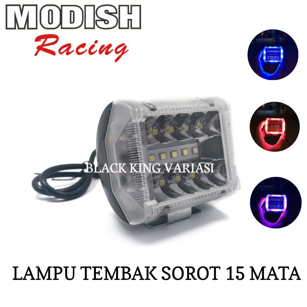 Lampu Tembak Sorot Lampu LED Bar Laser Gun CREE 15 Mata Lampu Tembak 15 Titik WRB Plus Senja