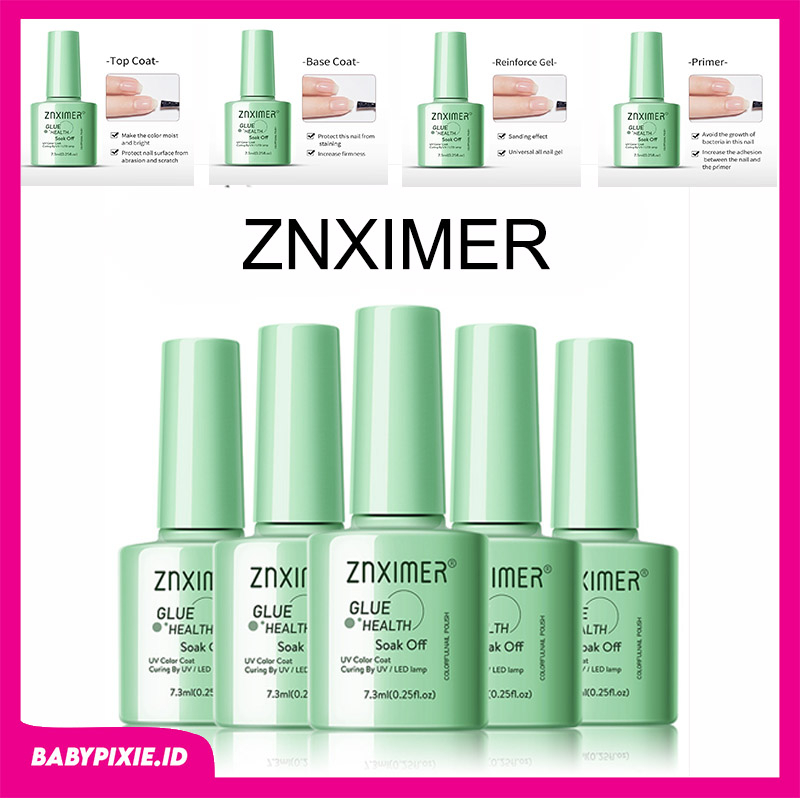 ZNXIMER Base &amp; Top Coat Primer Reinforce Gel 7.5ml final smear for Glossy results KU006