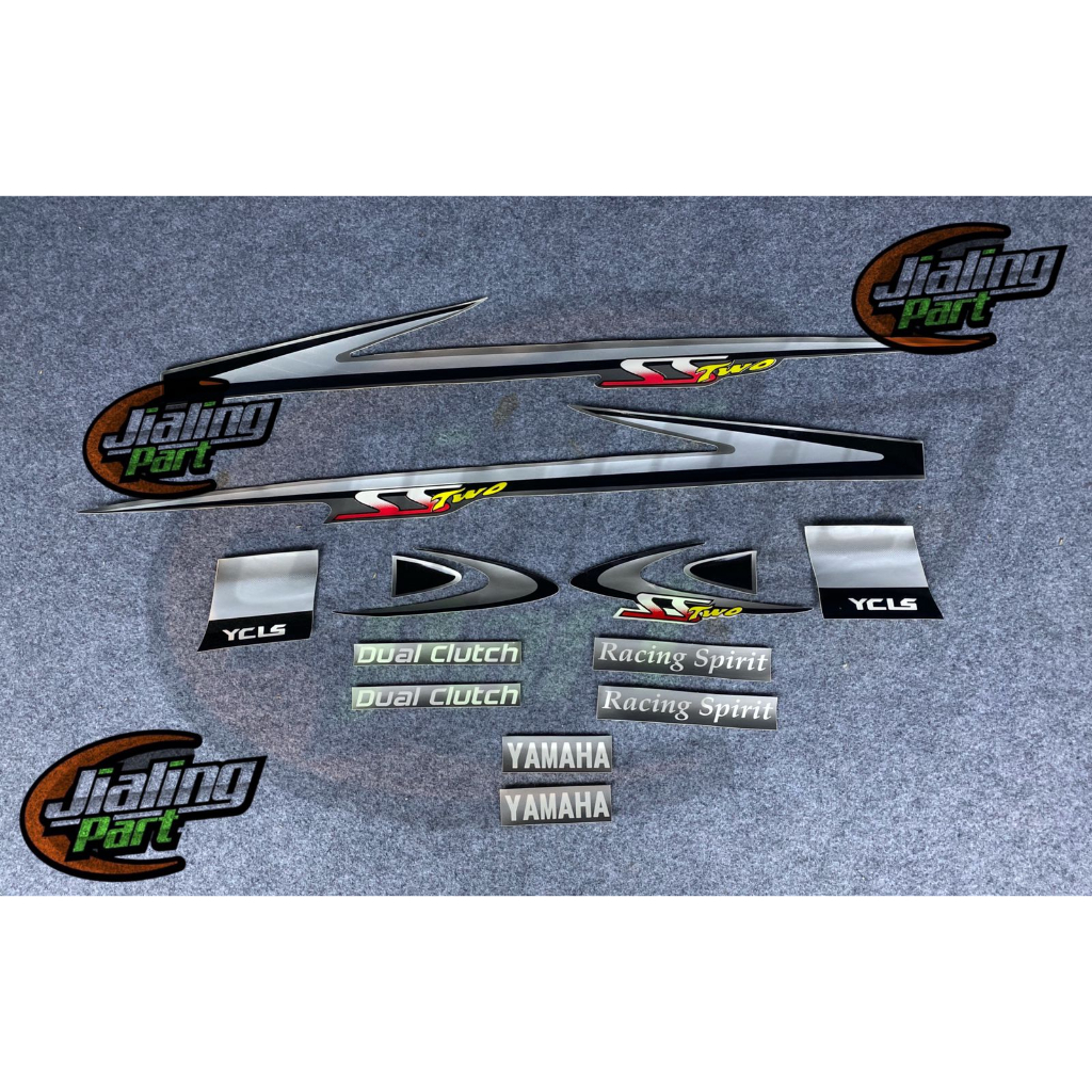 (COD) striping stiker bodi body motor fizr fiz r ss two silver