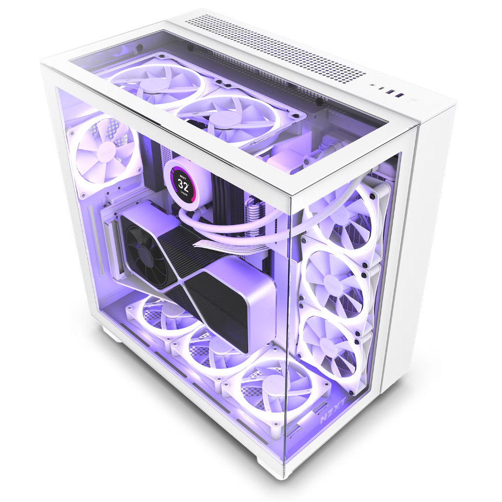 NZXT H9 ELITE Matte White Tempered Glass ATX Gaming Case