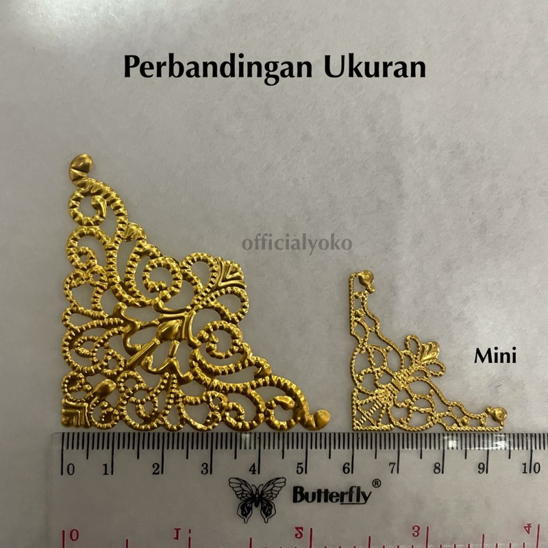 Lempengan Besi Emas / Hiasan / Dekorasi Mahar / Hantaran / Prakarya isi 4pcs #2