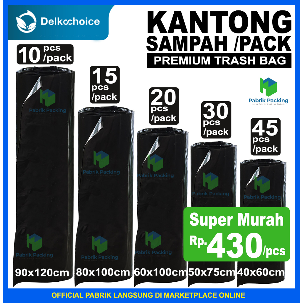 KANTONG PLASTIK SAMPAH BESAR / JUMBO KUAT TERMURAH - HITAM PACK